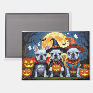 French Bulldogs Pumpkin Halloween Funny Funny Magnet