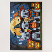 French Bulldogs Pumpkin Halloween Funny Funny Puzzle (Vertikal)