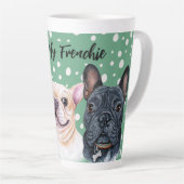 French Bulldogs Watercolor Latte Tasse (Rechte Ecke)