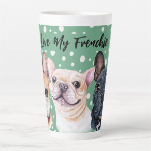 French Bulldogs Watercolor Latte Tasse