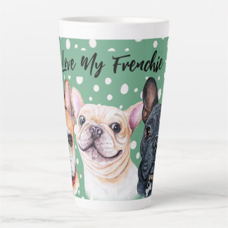 French Bulldogs Watercolor Latte Tasse