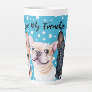 French Bulldogs Watercolor Latte Tasse
