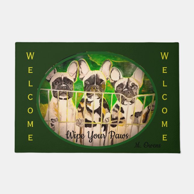 French Bulldogs Willkommen Fußmatte (Vorderseite)