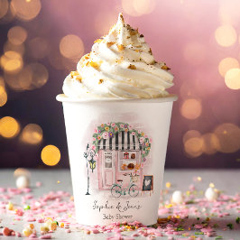 French Café Bonjour Bebe Paris Tea Baby Dusche Pappbecher