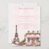 French Café Brautparty Einladung (Vorderseite)