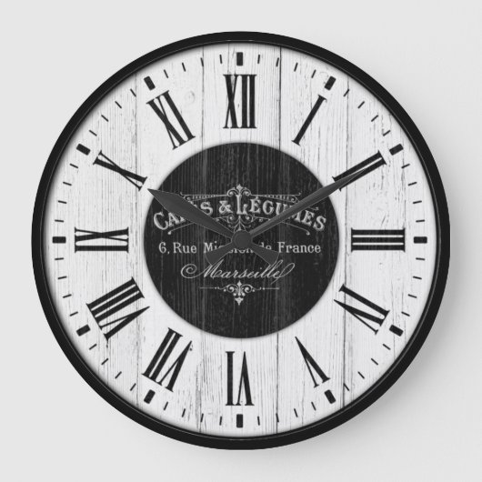 French Café Classic Retro Große Wanduhr (Vorderseite)