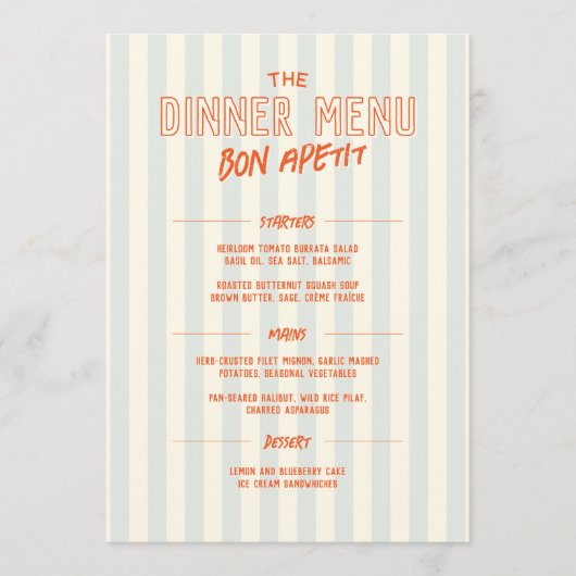 French Cafe Dinner Wedding Menu Template Programm (Vorderseite)