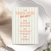 French Cafe Dinner Wedding Menu Template Programm