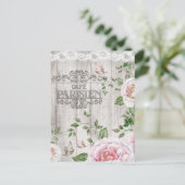 French Café Parisien Floral Wood Board Postkarte (Stehend Vorderseite)