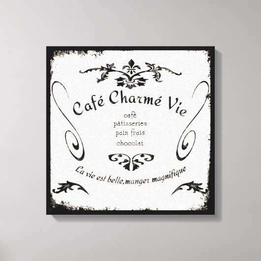 French Café Sign auf Leinwand (Vorderseite)