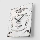 French Café Sign Clock Quadratische Wanduhr (Winkel)