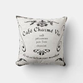 French Café Sign - Pillow Kissen
