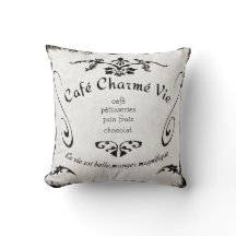 French Café Sign - Pillow