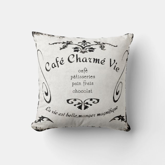 French Café Sign - Pillow Kissen (Vorderseite)