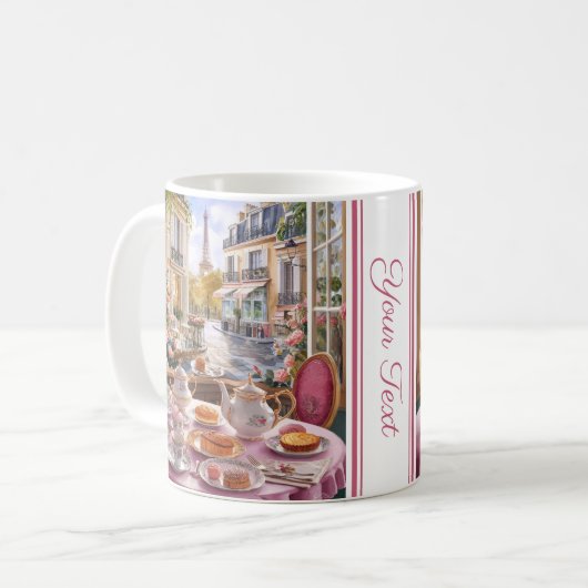 French Cake Shop Paris Café mit Eiffelturm Kaffeetasse (Vorderseite Links)