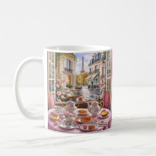 French Cake Shop Paris Café mit Eiffelturm Kaffeetasse (Links)