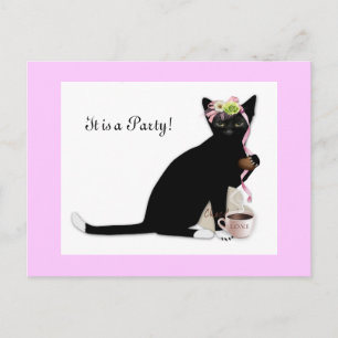 French Cat Bridal Einladungspostkarte