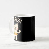 French Cat With Baguette Cute Cat Paris Funny Anim Kaffeetasse (Vorderseite Links)