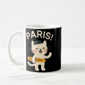 French Cat With Baguette Cute Cat Paris Funny Anim Kaffeetasse (Links)