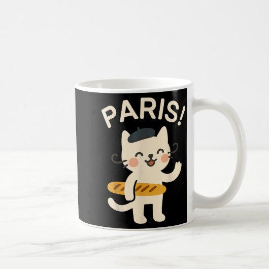 French Cat With Baguette Cute Cat Paris Funny Anim Kaffeetasse (Rechts)