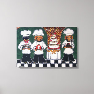 FRENCH CHEF DACHSHUNDS LEINWANDDRUCK