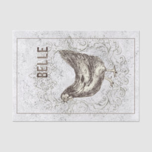 French Chicken Hen Grunge Vintag Decoupage Seidenpapier