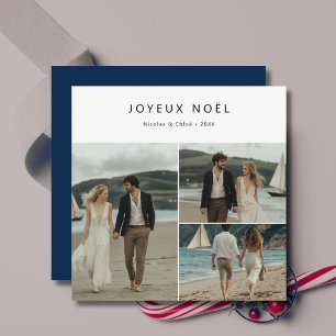 French Christmas Joyeux Noël Nautical Beach Foto Feiertagskarte