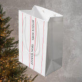 French Christmas Joyeux Noël Red Stripe Mittlere Geschenktüte
