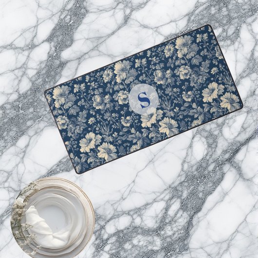 French Classic Toile Vintage Traditions Monogram  Schreibtischunterlage