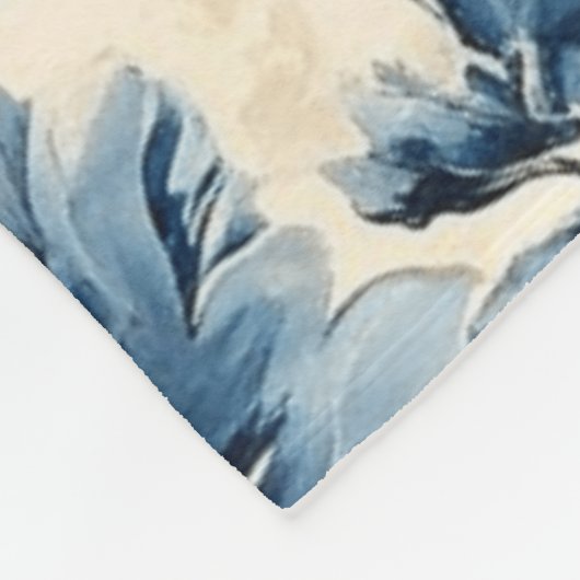 French Country Blue Toile Fleecedecke (Ecke)
