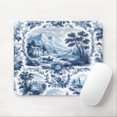 French Country Blue Toile Mousepad (Mit Mouse)