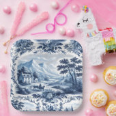French Country Blue Toile Pappteller (Party)