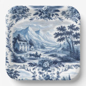 French Country Blue Toile Pappteller (Vorderseite)