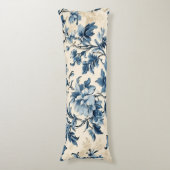 French Country Blue Toile Seitenschläferkissen (Vorderseite Vertikal)