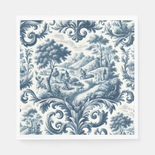 French Country Blue Toile Serviette
