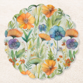 French Country Decor Watercolor Wildflowers Untersetzer