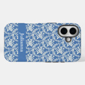 French Country Farm Blue Floral Personalisiert Case-Mate iPhone Hülle (Rückseite (Horizontal))