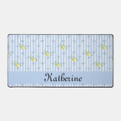 French Country Lemon – Blue Bow Name Pattern Schreibtischunterlage (Vorderseite)