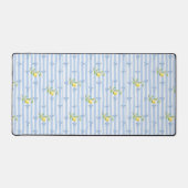 French Country Lemon – Blue Stripe Bow Pattern Schreibtischunterlage (Vorderseite)