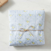 French Country Lemon – Blue Stripe Bow Pattern Seidenpapier