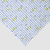 French Country Lemon – Blue Stripe Bow Pattern Seidenpapier (Ausschnitt)