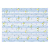 French Country Lemon – Blue Stripe Bow Pattern Tischdecke (Vorderseite (Horizontal))