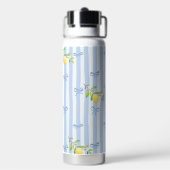 French Country Lemon  – Blue Stripe Bow Pattern Trinkflasche (Hinten)