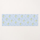 French Country Lemon – Blue Stripe Bow Pattern Yogamatte (Vorderseite (Horizontal))