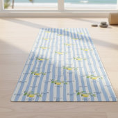 French Country Lemon – Blue Stripe Bow Pattern Yogamatte
