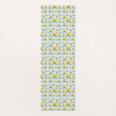 French Country Lemon Blue Tile Monogram Yogamatte (Rückseite)
