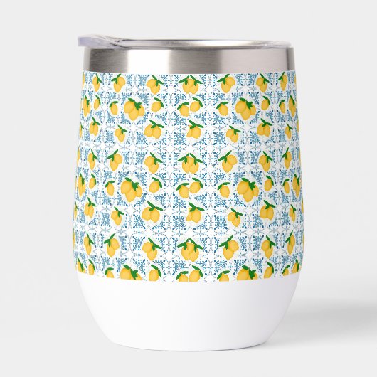 French Country Lemon Blue Tile Pattern (Rechts)