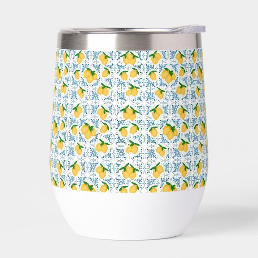 French Country Lemon Blue Tile Pattern (Links)