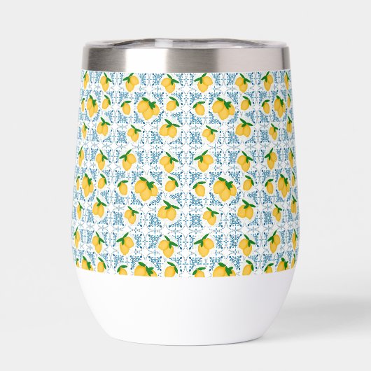 French Country Lemon Blue Tile Pattern (Rückseite)