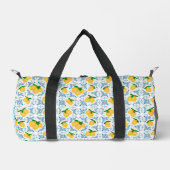 French Country Lemon Blue Tile Pattern  Duffle Bag (Vorderseite)